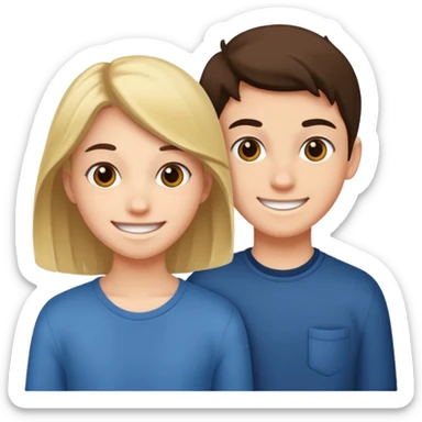 two teenager sneaking sticker