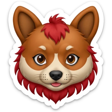 dog withvery  tattoed face and red hair sticker