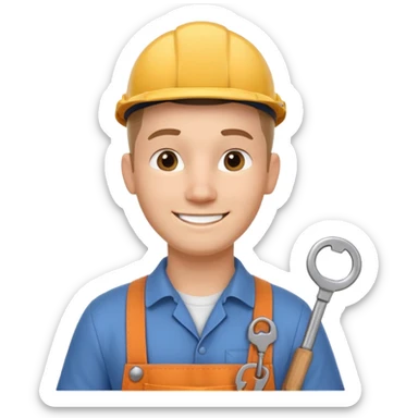 locksmith portrait, head and shoulders only, wearing work apron collar, holding a key near face, friendly confident smile, tool belt strap visible, 3D cartoon, mobile game icon style, clean background, no text, no watermark

 sticker