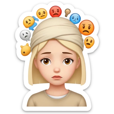 A girl with lot of thoughts and sadness issues which these things present themselves as priceles on head sticker
