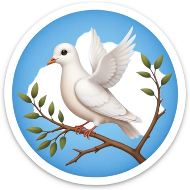 A sky-blue circle and a ☑️ Little dove  sticker