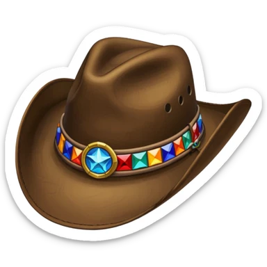 Cowboy hat stained glass sticker