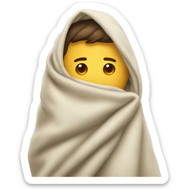 A man with his hand hiding in his blanket sticker