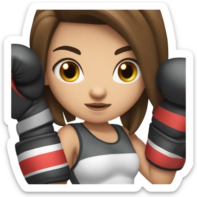 white brunette girl boxing sticker