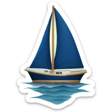 Navy blue sailboat  sticker