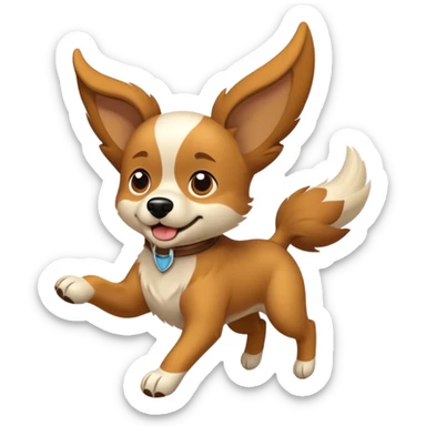 Un perro volando con 3 patas  sticker