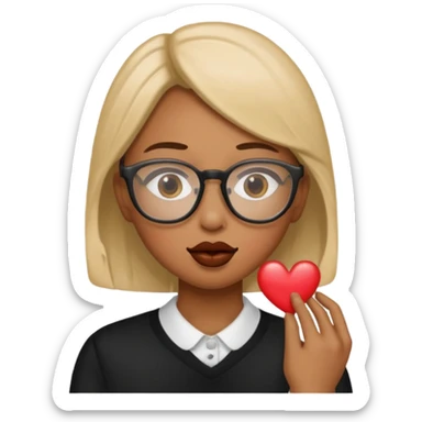 Kisses with glasses sticker