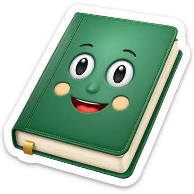 emoji green book without face sticker