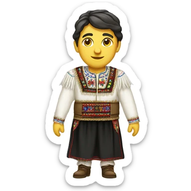 Traditional romanian costume sticker