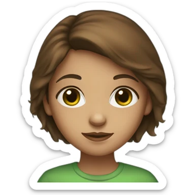 green-eyed brown-haired girl sticker