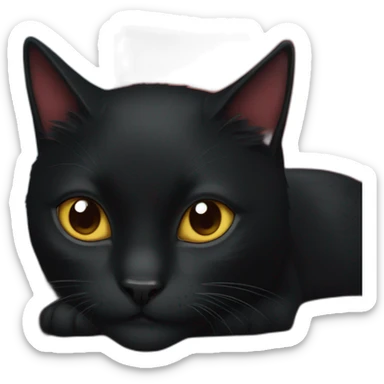 A black cat with a red bandana clawing at a blue sofa sticker
