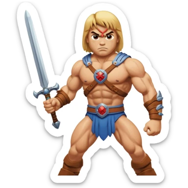 He-Man angry, with his sword sticker