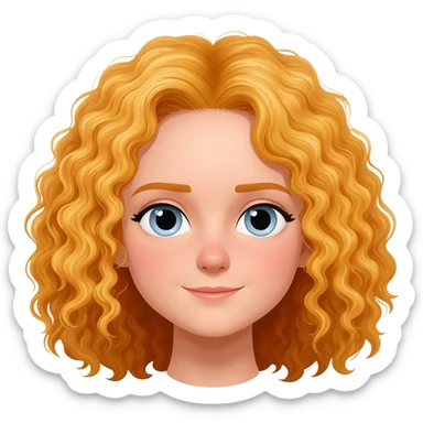 uma menina com cabelo cacheado loiro sticker