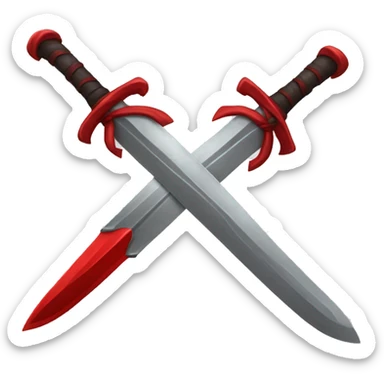 make red dual swords sticker