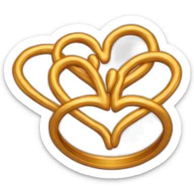 Corazón y dos anillos entrelazados sticker