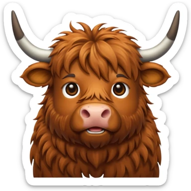 Single color highland cow emoji sticker