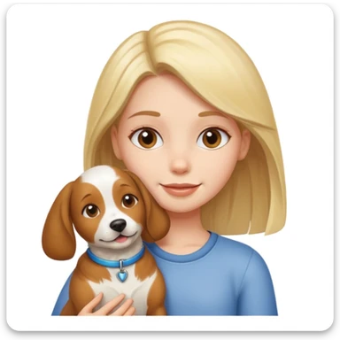 girl and her pet dog sticker