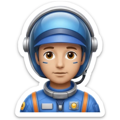 Blue-visor space mechanic sticker