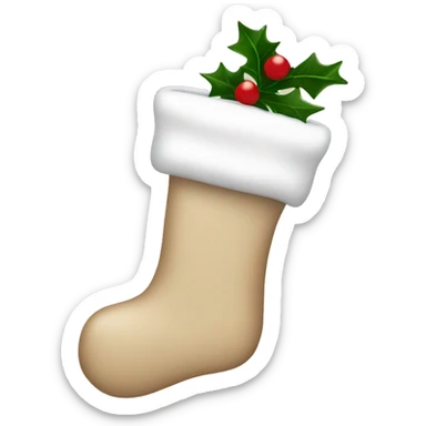 Beige Christmas stocking sticker