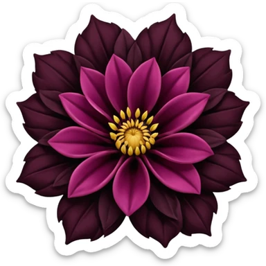 Black dahlia flower sticker