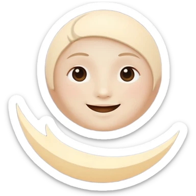 tranquil night sky, moon and twinkling stars, circular emoji avatar sticker