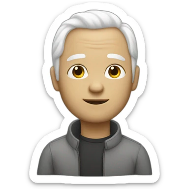 white-haired man without 1 leg sticker