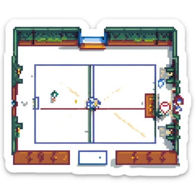 squash court pixel art style sticker