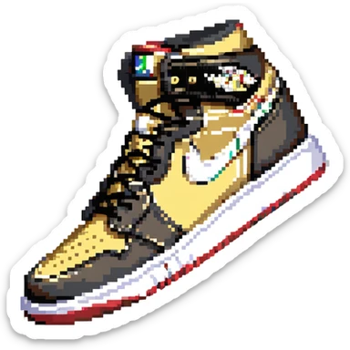 black and gold Jordan 1 sneaker sticker
