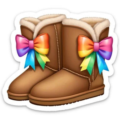 UGGs with rainbow bows sticker
