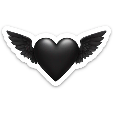 Black heart with wings  sticker