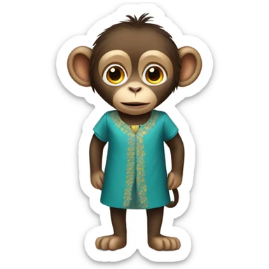 Monkey wearing a dress sticker