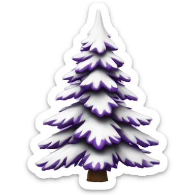  actual white fir christmas tree isolated with purple ornaments  sticker