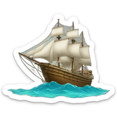 ocean ship sticker