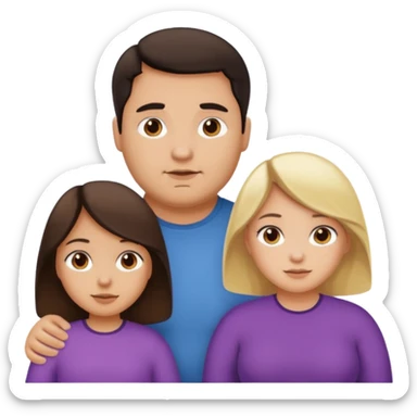 Familia de 4 personas : Hombre gordito,pelo oscuro, Mujer pelo cafe, hija 1 pelo mono , hija 2 pelo oscuro. sticker