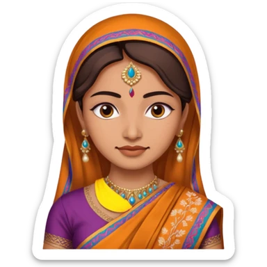 i need an indian in a sari just a face closeup sticker