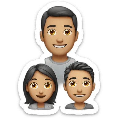 1 Man, 1 Woman and 3 Boys sticker