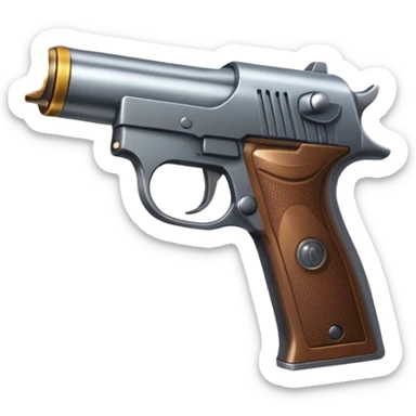 Pistol firing with muzzle flash sticker