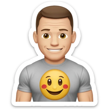 John cena emoji wearing t-shirt u can't c me sticker