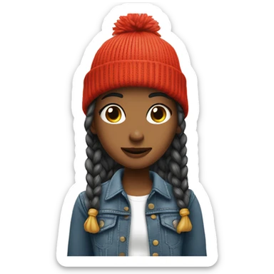 Girl with beanie ￼ sticker