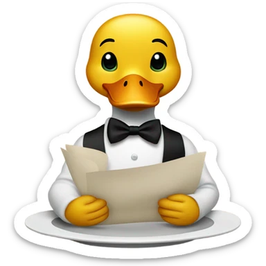 Duck at a restaurant sticker