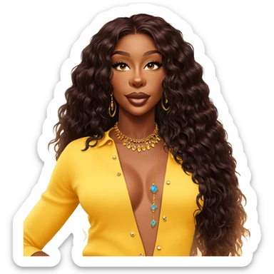 dark-skinned beauty in jewelry sticker