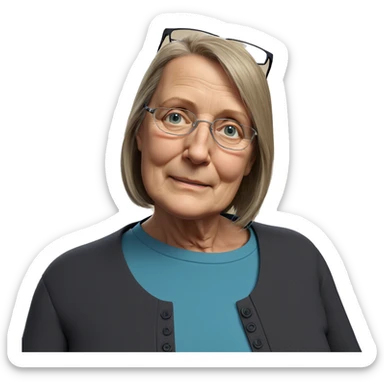 thoughtful elder with glasses sticker