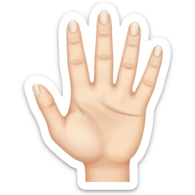 A hand with five fingers raises the first three fingers only sticker