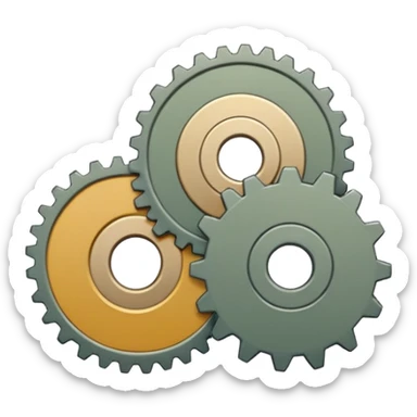 , slight diagonal orientation, thick smooth white sticker outline, muted industrial/military color palette, soft studio lighting, subtle gradients, minimal panel lines, flat simplified markings, matte materials, clean modern emoji style, icon-readable at small size, no background. sticker