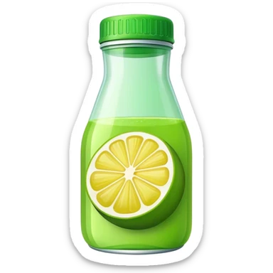 Green lemon juice bottle sticker