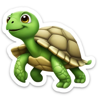 cute turtle walking sticker