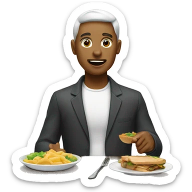 Une personn entran de manger sticker