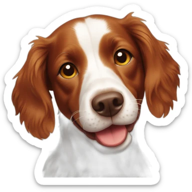Brittany spaniel smiling sticker