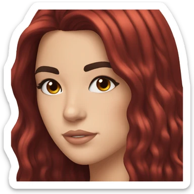 Dua lipa with red hair sticker