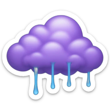 purple cloud with blue rain sticker